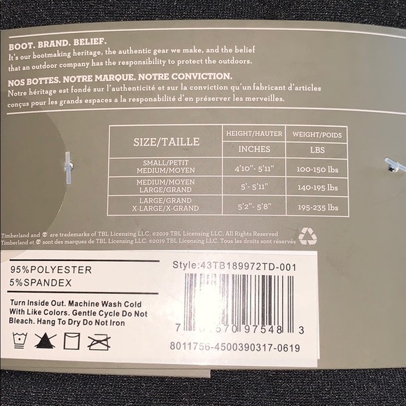 💕SOLD💕 Timberland Fleece Lined Footless Tights - Picture 6 of 6